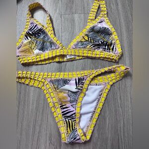 Yellow and Black Crochet Bikini Set ( Coccoloba)